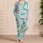 Turquoise Sea Turtle and Coral Motifs for Coastal Getaways and Relaxing Nights Satin Pajamas Set - 4