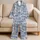 Blue Toile Tigers and Countryside Vignettes for Serene Evening Lounging at Home Satin Pajamas Set - 5