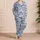 Blue Toile Tigers and Countryside Vignettes for Serene Evening Lounging at Home Satin Pajamas Set - 4