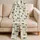 Blue-Eyed Sunburst Motifs for Cozy Holiday Mornings and Festive At-Home Lounging Satin Pajamas Set - 5