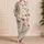 Watercolor Hens and Wildflowers for Cozy Farmhouse Mornings and Relaxed Lounging Satin Pajamas Set - 4