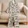 Leaping Leopard Cats for Cozy Safari Nights and Relaxed Wildcat Lounging at Home Satin Pajamas Set - 5