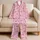 Blush Pink Hearts and Ribbon Bows for Cozy Spring Evenings and Sweet Gift Giving at Home Satin Pajamas Set - 5