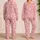 Blush Pink Hearts and Love Motifs for Cozy Valentine's Movie Nights Satin Pajamas Set - 8PQNJ7AGLA