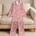 Blush Pink Hearts and Love Motifs for Cozy Valentine's Movie Nights Satin Pajamas Set - 5