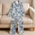 Blue Toile Hot Air Balloon Countryside Scenes for Cozy Getaways and Relaxed Evenings Satin Pajamas Set - 5