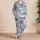 Blue Toile Hot Air Balloon Countryside Scenes for Cozy Getaways and Relaxed Evenings Satin Pajamas Set - 4