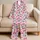 Pink Footballs, Bows and Hearts for Cozy Game Day Lounging and Football Fans Satin Pajamas Set - 5
