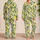 Watercolor Lemons and Violet Blossoms for Sunny Lounging and Summer Getaways Satin Pajamas Set - 2