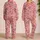 Pink Roses, Ribbon Bows and Hearts for Romantic Valentine Lounging and Sweet Gift Giving Satin Pajamas Set - 2
