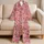 Pink Roses, Ribbon Bows and Hearts for Romantic Valentine Lounging and Sweet Gift Giving Satin Pajamas Set - 5