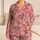 Pink Roses, Ribbon Bows and Hearts for Romantic Valentine Lounging and Sweet Gift Giving Satin Pajamas Set - 1