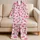 Pink Four-Leaf Clover Motif for Cozy Weekend Lounging and Relaxed Home Days, Gift Idea Satin Pajamas Set - 5