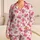 Pink Four-Leaf Clover Motif for Cozy Weekend Lounging and Relaxed Home Days, Gift Idea Satin Pajamas Set - 1