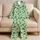 Fresh Green Clover Motifs For Lucky Lounging And Cozy St Patrick's Day Gift Giving Satin Pajamas Set - 5
