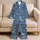 Blue Heart Motifs for Cozy Evenings and Romantic Relaxation at Home, Gift for Women Satin Pajamas Set - 5