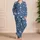 Blue Heart Motifs for Cozy Evenings and Romantic Relaxation at Home, Gift for Women Satin Pajamas Set - 4
