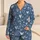 Blue Heart Motifs for Cozy Evenings and Romantic Relaxation at Home, Gift for Women Satin Pajamas Set - 1