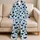 Black Heart Motif on Icy Blue for Cozy Summer Lounging at Home Satin Pajamas Set - 5