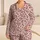 Dusty Rose Leopard Spots for Cozy Summer Nights and Relaxing Evenings Satin Pajamas Set - 1