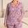 Lavender Heart Motif Cozy Valentine Gift for Romantic Lounging and Sweet Bedtime Satin Pajamas Set - 1