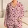 Tiny Burgundy Hearts on Blush Pink for Romantic Lounging and Cozy Nights for Her Satin Pajamas Set - 1