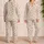 Champagne Polka Dots with Blush Accents for Playful Summer Lounging and Relaxation Satin Pajamas Set - 2