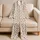 Champagne Polka Dots with Blush Accents for Playful Summer Lounging and Relaxation Satin Pajamas Set - 5