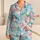 Aqua Blue And Blush Watercolor Marbling For Relaxed Evenings And Cozy Weekends Satin Pajamas Set - 1