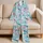 Aqua Blue And Blush Watercolor Marbling For Relaxed Evenings And Cozy Weekends Satin Pajamas Set - 5