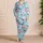 Aqua Blue And Blush Watercolor Marbling For Relaxed Evenings And Cozy Weekends Satin Pajamas Set - 4