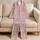 Dusty Rose Leopard Spots for Cozy Romantic Evenings and Relaxed Lounging Satin Pajamas Set - 5