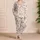 Ivory Rose Bouquets And Ribbon Bows For Cozy Evening Lounging And Relaxed Weekends Satin Pajamas Set - 4