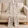 Ivory Rose Bouquets And Ribbon Bows For Cozy Evening Lounging And Relaxed Weekends Satin Pajamas Set - 5