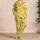 White Daisy Blooms on Golden Yellow for Sunny Summer Lounging and Coastal Getaways Satin Pajamas Set - 4