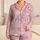 Blush Pink Stars and Soft Clouds for Cozy Evenings and Relaxed Lounging Satin Pajamas Set - 1
