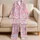 Blush Pink Stars and Soft Clouds for Cozy Evenings and Relaxed Lounging Satin Pajamas Set - 5
