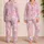 Blush Pink Stars and Soft Clouds for Cozy Evenings and Relaxed Lounging Satin Pajamas Set - 2