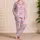 Blush Pink Stars and Soft Clouds for Cozy Evenings and Relaxed Lounging Satin Pajamas Set - 4