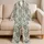 Vintage Teal Damask Botanical Motifs for Relaxed Summer Lounging and Gift Giving at Home Satin Pajamas Set - 5