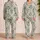 Vintage Teal Damask Botanical Motifs for Relaxed Summer Lounging and Gift Giving at Home Satin Pajamas Set - 2