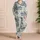 Blue Marine Life and Seashells for Relaxing Coastal Vacation Days by the Sea Satin Pajamas Set - 4