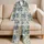 Blue Marine Life and Seashells for Relaxing Coastal Vacation Days by the Sea Satin Pajamas Set - 5