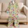 Colorful Easter Eggs and Florals for Springtime Celebrations and Seasonal Style Satin Pajamas Set - 5