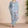 Starfish And Seashells For Relaxed Coastal Days By The Shore Or At Home Satin Pajamas Set - 4