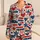 Red White and Blue Stars and Hearts for Festive Summer Lounging and Holiday Gifting Satin Pajamas Set - 1