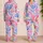 Pink And Periwinkle Heart Motifs for Cozy Romantic Lounging and Sweet Gift Giving Satin Pajamas Set - 2