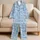 Scattered Cloud-Surfer Kittens for Cozy Spring Mornings and Relaxed Cat Lover Lounging Satin Pajamas Set - 5