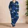 Swirling Midnight Sky Mountain Village for Cozy Stargazing Nights and Nature Lovers Satin Pajamas Set - 4