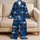 Swirling Midnight Sky Mountain Village for Cozy Stargazing Nights and Nature Lovers Satin Pajamas Set - 5